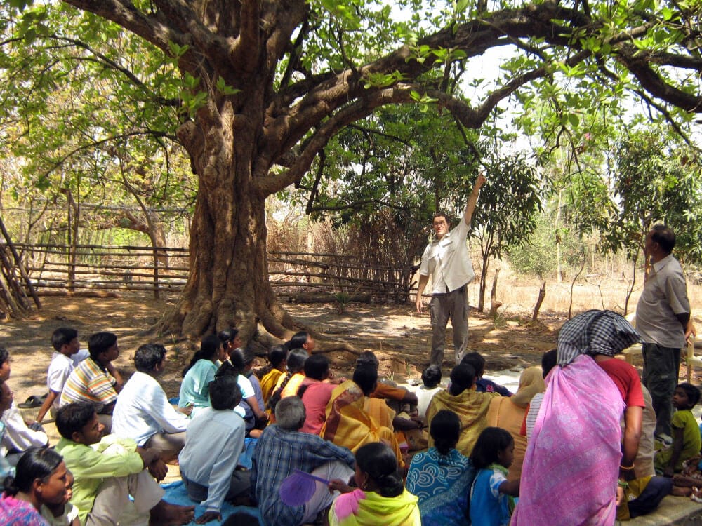 sharing stories under tree in india